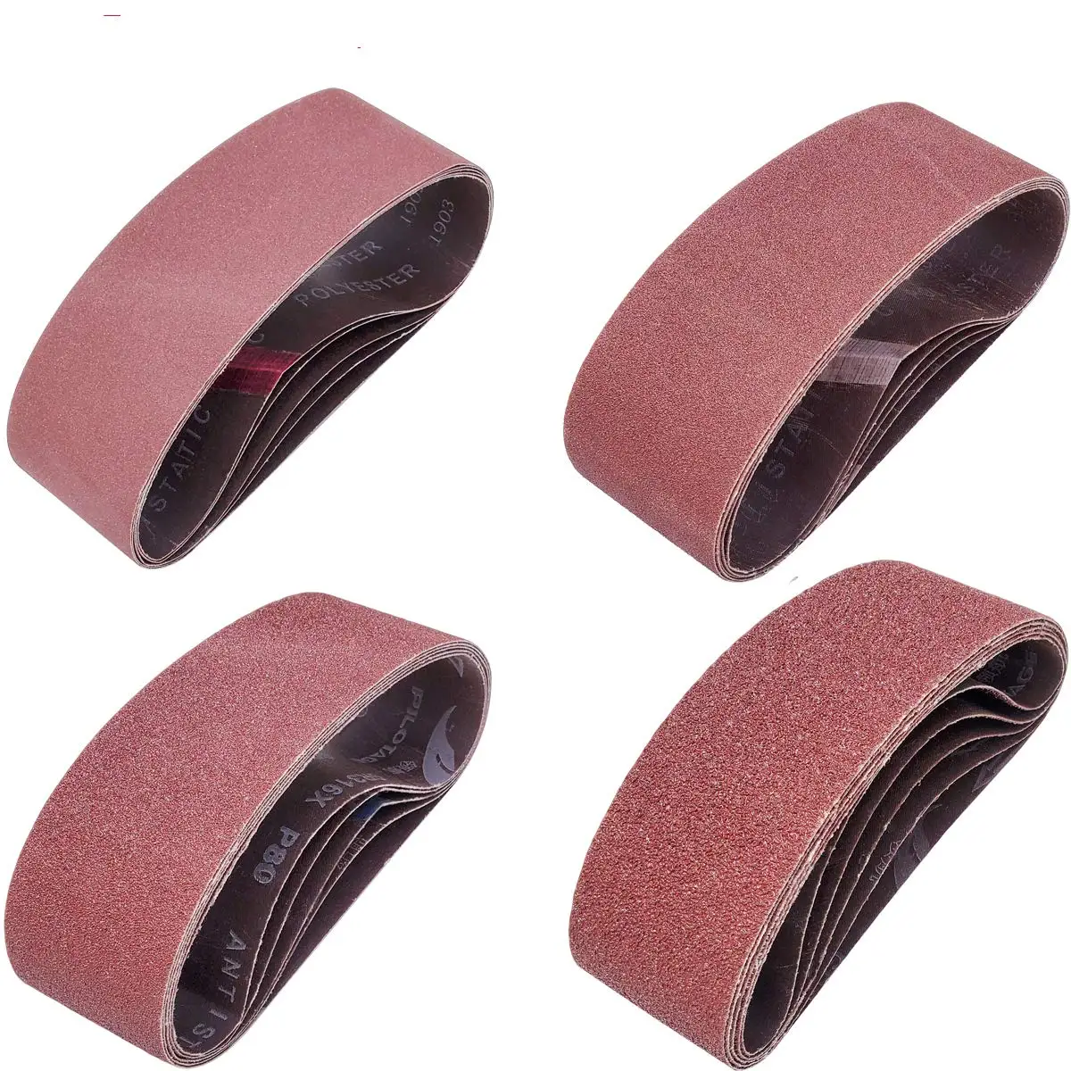 20 Pcs 3x24 inch Sanding Belts, 5 Each of 40 80 120 240 Grit Aluminum Oxide for Belt Sander
20 Pcs 3x24 inch Sanding Belts, 5 Each of 40 80 120 240 Grit Aluminum Oxide for Belt Sander