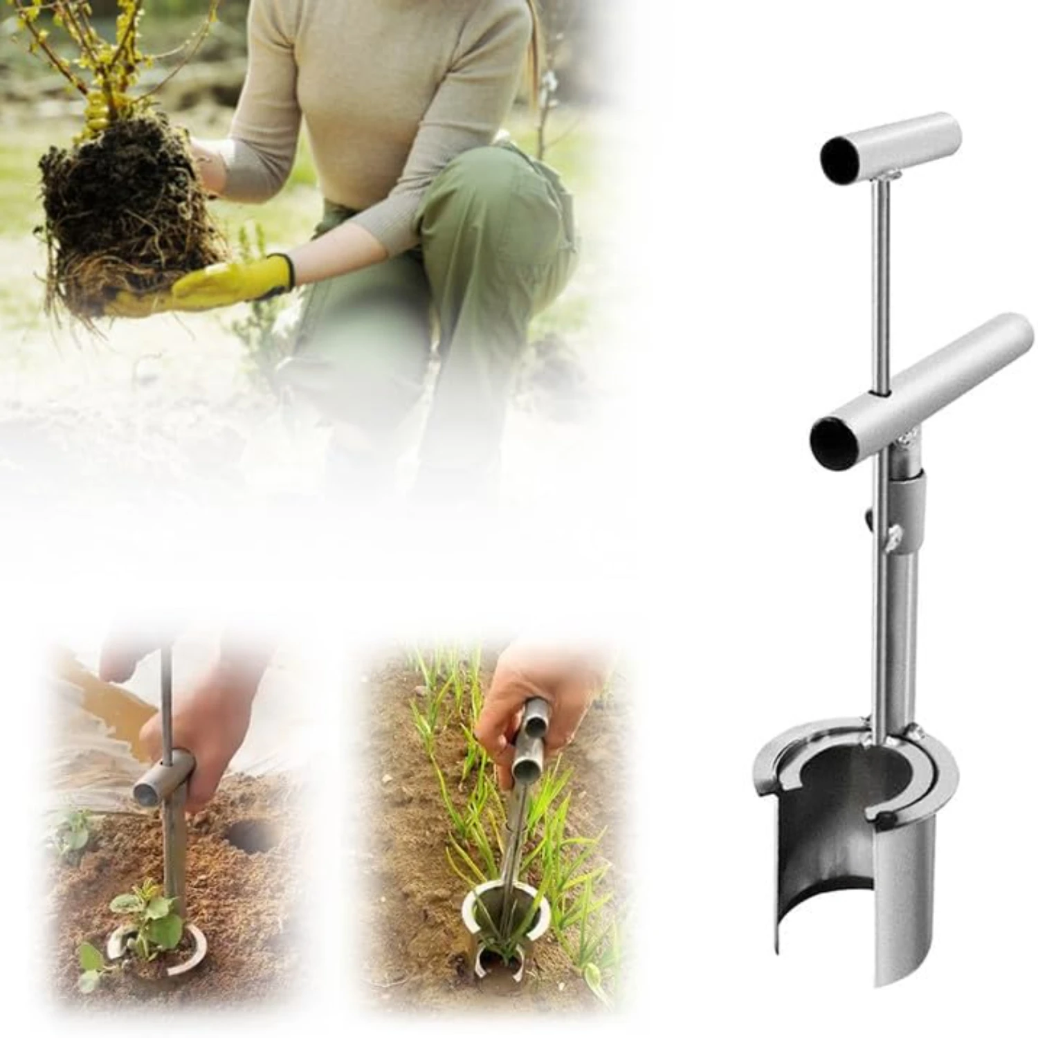Stainless Steel Plant/Fruit Tree Transplanter for Spring Planting, Soil Sampler, Garden Barrel Transplanter, Grass Planting Tool
Stainless Steel Plant/Fruit Tree Transplanter for Spring Planting, Soil Sampler, Garden Barrel Transplanter, Grass Planting Tool