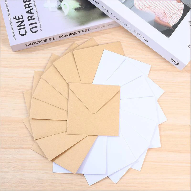 100 шт. квадратных бумажных конвертов для открыток, маленькие подарочные конверты из крафт-бумаги, конверты для свадебных приглашений
100 шт. квадратных бумажных конвертов для открыток, маленькие подарочные конверты из крафт-бумаги, конверты для свадебных приглашений