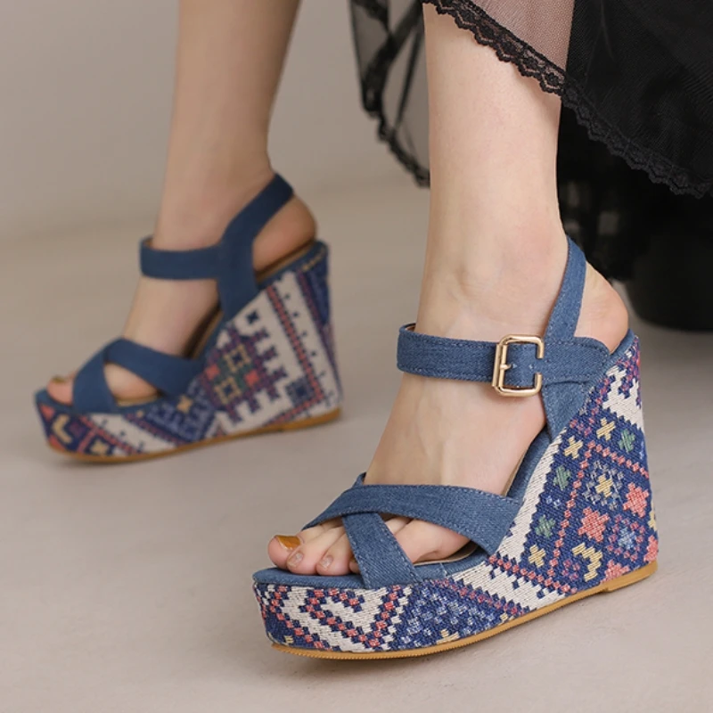 Women's Comfort Wedges Sandals Summer Casual Knitted Fish Mouth Non Slip Beach Shoes Woman Roman Peep Toe Platform Flip Flops
Women's Comfort Wedges Sandals Summer Casual Knitted Fish Mouth Non Slip Beach Shoes Woman Roman Peep Toe Platform Flip Flops