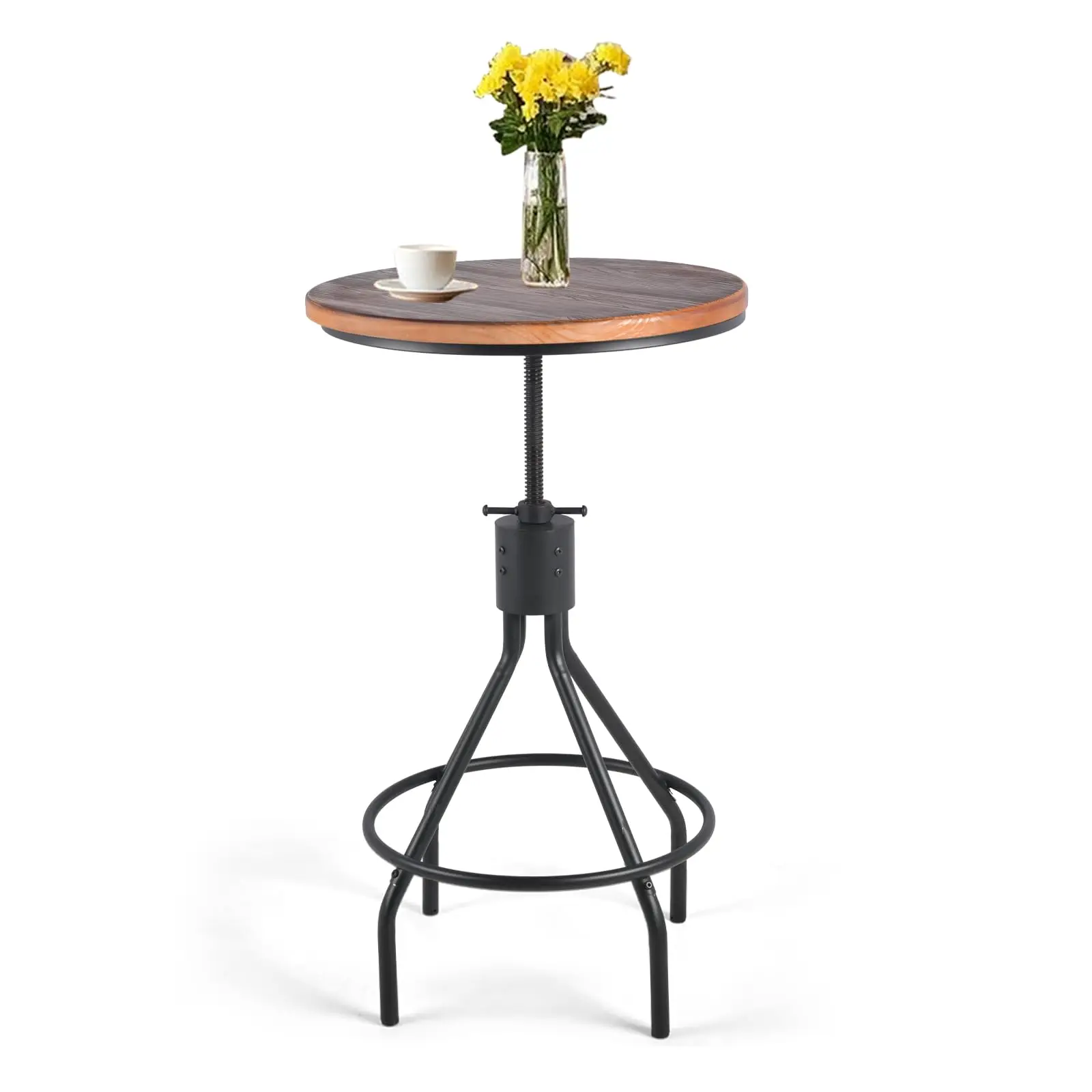 Industrial Bar Table Height Adjustable Swivel Wooden Top Counter Height Pub Table
Industrial Bar Table Height Adjustable Swivel Wooden Top Counter Height Pub Table