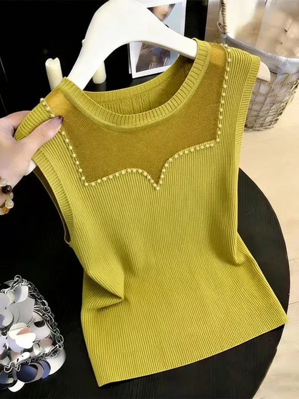 plus Size Women's Summer Thin Mesh Splice Sleeveless Vest Embroidered Base Layer Top Breathable Korean Style Straight Cut Kni...
plus Size Women's Summer Thin Mesh Splice Sleeveless Vest Embroidered Base Layer Top Breathable Korean Style Straight Cut Kni...