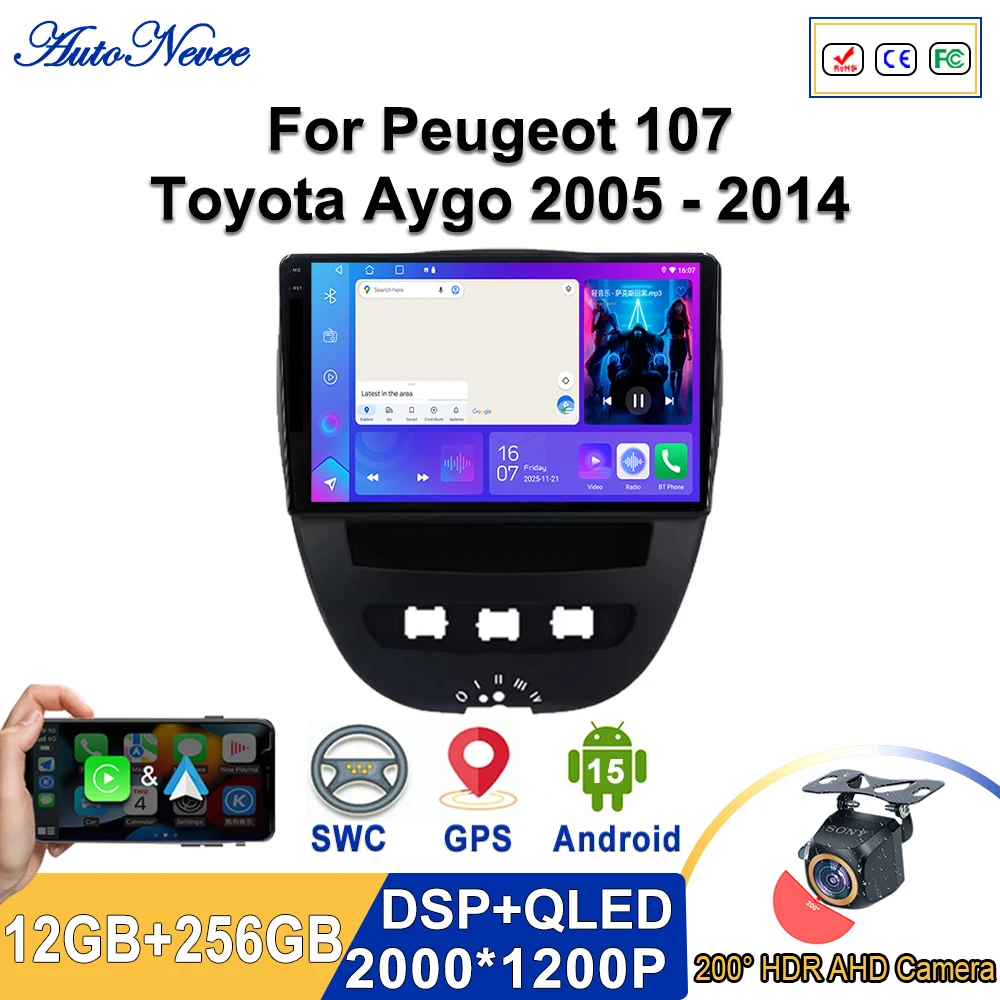 Android 15 Car For Peugeot 107 For Toyota Aygo 2005 - 2014 Plug and Play Touch Screen Stereo Head High-performance CPU Dash Cam
Android 15 Car For Peugeot 107 For Toyota Aygo 2005 - 2014 Plug and Play Touch Screen Stereo Head High-performance CPU Dash Cam