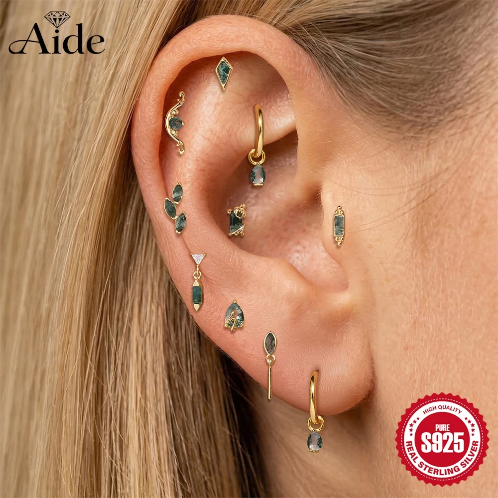 AIDE Natural Water Arass Agate Geometric Waves/Leaves Piercing Earrings For Women 925 Sterling Dainty Luxury Fine Jewelry
AIDE Natural Water Arass Agate Geometric Waves/Leaves Piercing Earrings For Women 925 Sterling Dainty Luxury Fine Jewelry