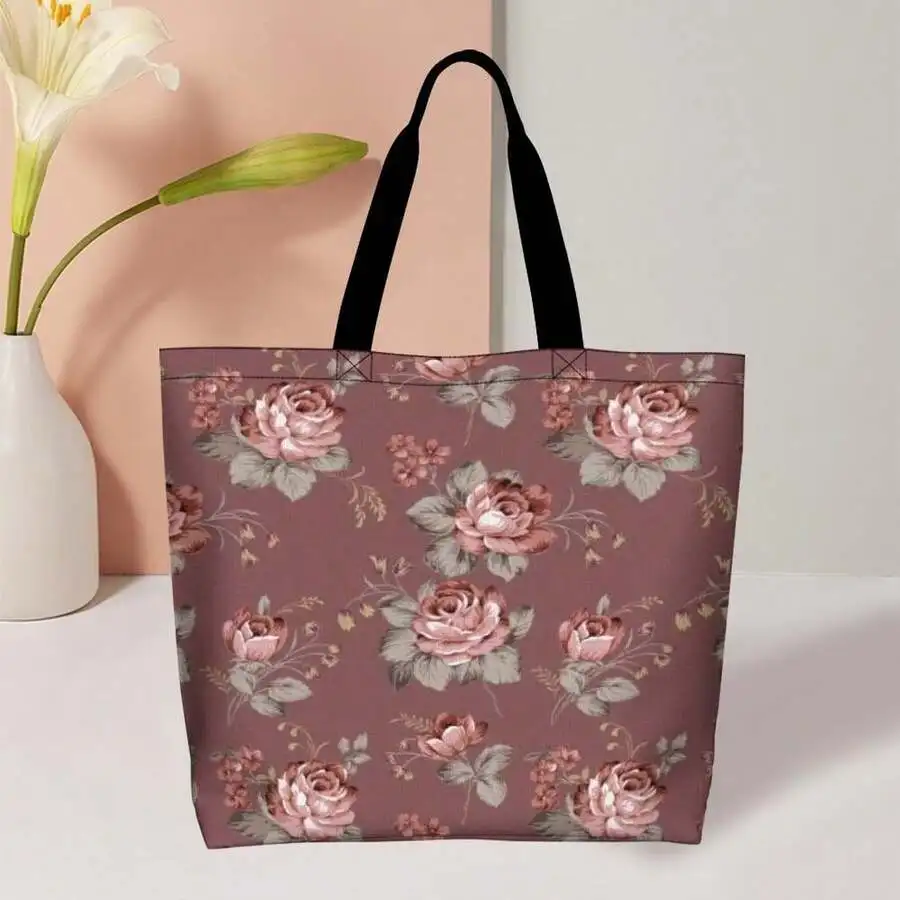 Vintage Rose Floral Print Casual Tote Bag For Women Elegant Chic Shoulder Handbag
Vintage Rose Floral Print Casual Tote Bag For Women Elegant Chic Shoulder Handbag
