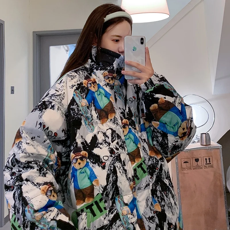 Молодежная модная зимняя куртка оверсайз Snowboarding Bear Down Jaet в уличном стиле, белая, с наполнителем из пуха
Молодежная модная зимняя куртка оверсайз Snowboarding Bear Down Jaet в уличном стиле, белая, с наполнителем из пуха