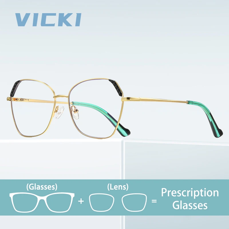 VICKI Women's Geometric Color Matching Metal Glasses Can Be Customized Prescription Anti-blue Photochromism Six Colors PFD3080
VICKI Women's Geometric Color Matching Metal Glasses Can Be Customized Prescription Anti-blue Photochromism Six Colors PFD3080