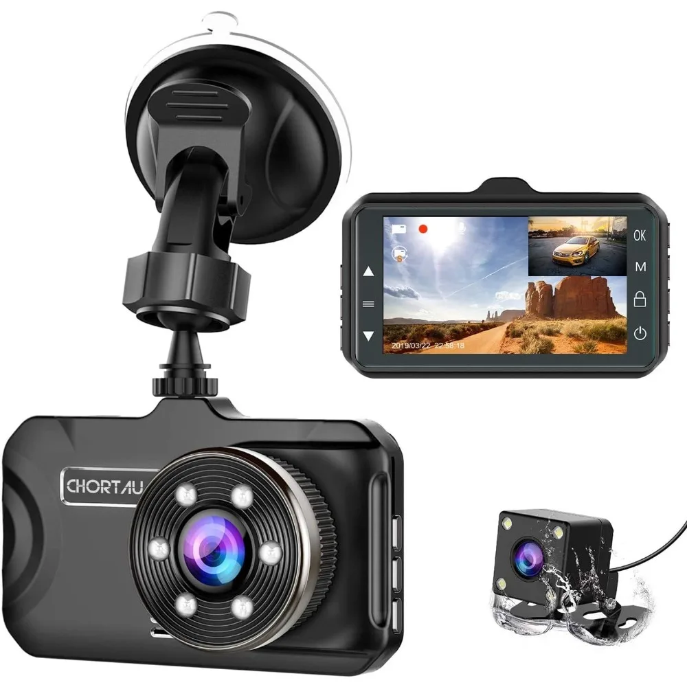 Dash Cam Front and Rear CHORTAU Dual Dash Cam 3 inch Dashboard Camera Full HD 170° Wide Angle Backup Camera with Night Vision WD
Dash Cam Front and Rear CHORTAU Dual Dash Cam 3 inch Dashboard Camera Full HD 170° Wide Angle Backup Camera with Night Vision WD