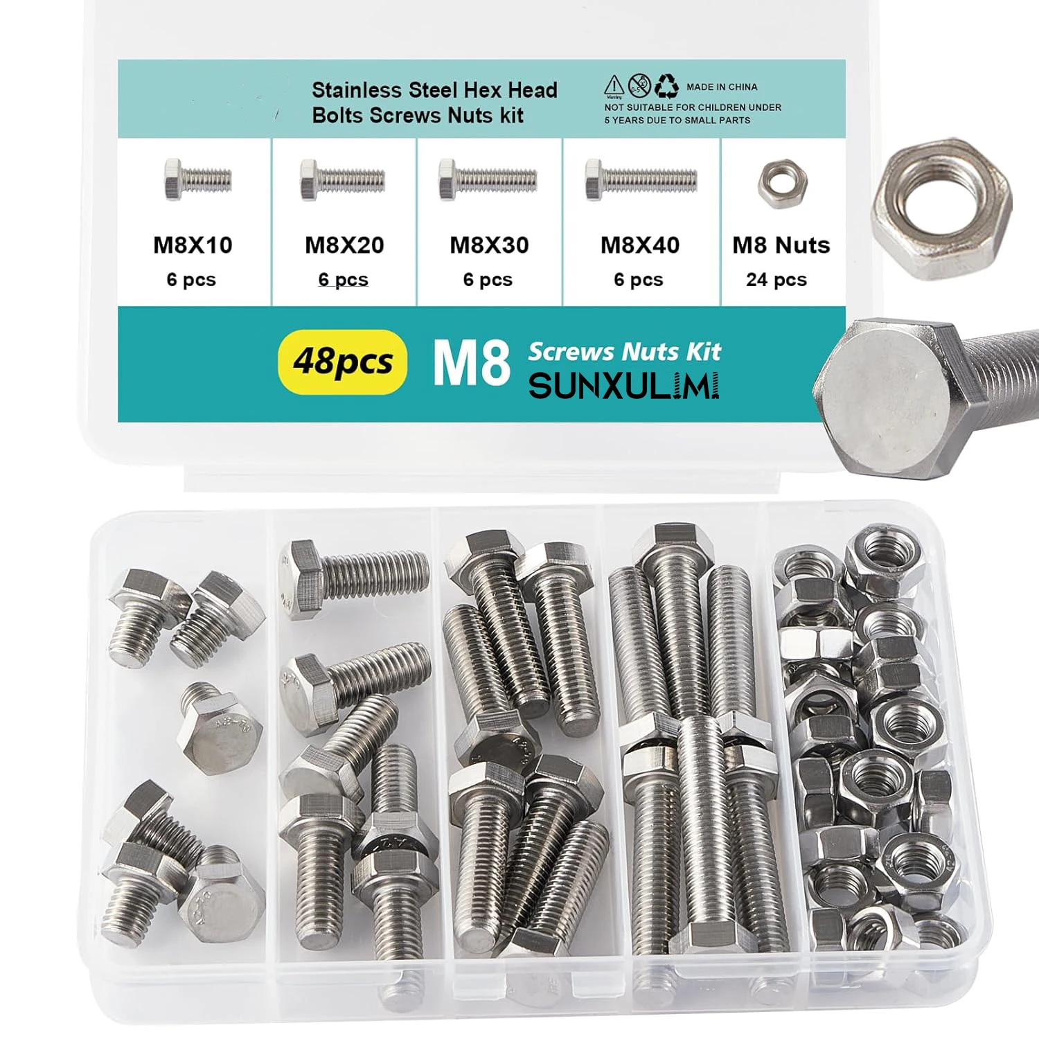 48 болтов и гаек с шестигранной головкой M8 x 10/20/30/40 мм, болты M8 x 1,25, винты с шестигранной головкой, полированная поверхность, полная т.
48 болтов и гаек с шестигранной головкой M8 x 10/20/30/40 мм, болты M8 x 1,25, винты с шестигранной головкой, полированная поверхность, полная т.