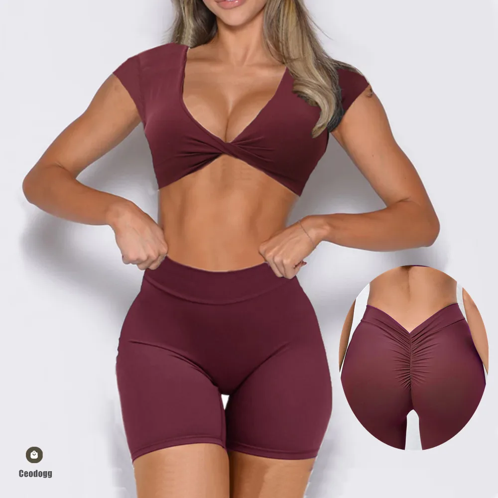 2Pcs Pad Short Sleeve Yoga Set Fitness Sports Workout Clothes Women Gym Women Outfits Sports V Back Shorts Women Tracksuit XP310
2Pcs Pad Short Sleeve Yoga Set Fitness Sports Workout Clothes Women Gym Women Outfits Sports V Back Shorts Women Tracksuit XP310