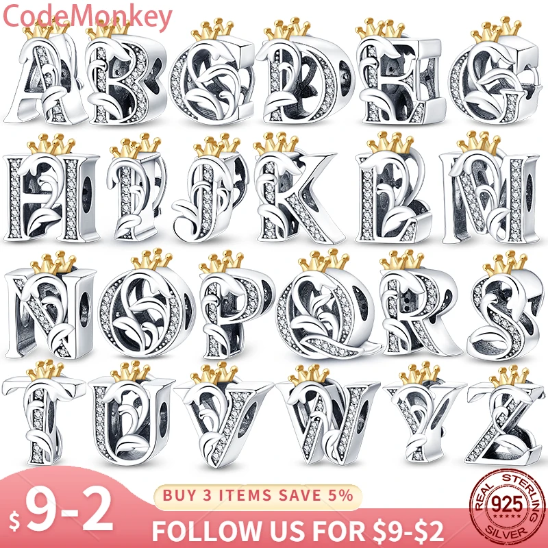 Hot Sale 925 Sterling Silver 26 Letters Rose Gold Plated Crown Charms Fit Pan Bracelet DIY Jewelry For Women New in
Hot Sale 925 Sterling Silver 26 Letters Rose Gold Plated Crown Charms Fit Pan Bracelet DIY Jewelry For Women New in