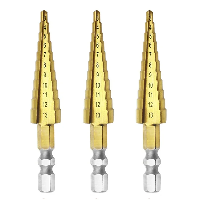 SEWS-3Pcs 3-13Mm HSS Straight Groove Step Drill Bit Wood Metal Hole Cutter Core Drill Bit Pagoda Drill Bit
SEWS-3Pcs 3-13Mm HSS Straight Groove Step Drill Bit Wood Metal Hole Cutter Core Drill Bit Pagoda Drill Bit