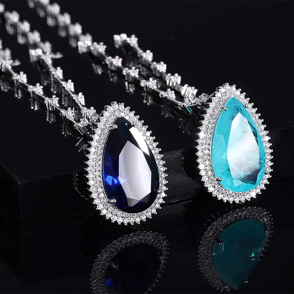 2026 New 15*25mm Sapphire Paraiba Tourmaline Pendant Necklace for Women Lab Diamond Gemstone Wedding Party Jewelry Birthday Gift
2026 New 15*25mm Sapphire Paraiba Tourmaline Pendant Necklace for Women Lab Diamond Gemstone Wedding Party Jewelry Birthday Gift
