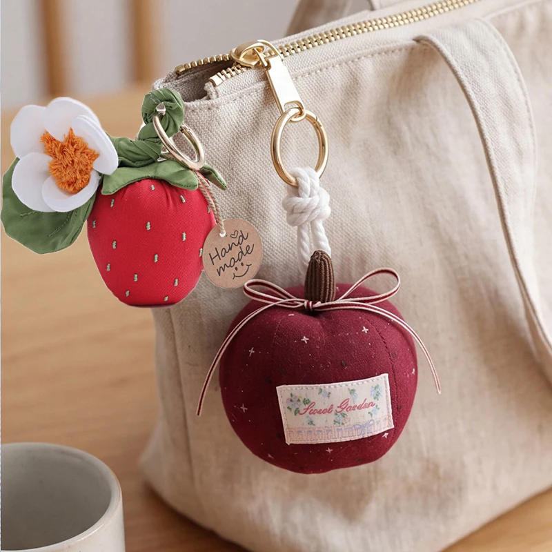 Handmade Fabric Fruit Series Cute Strawberry & Apple Plush Keychains Mini Stuffed Strawberry Soft Toy Bag Accessories
Handmade Fabric Fruit Series Cute Strawberry & Apple Plush Keychains Mini Stuffed Strawberry Soft Toy Bag Accessories