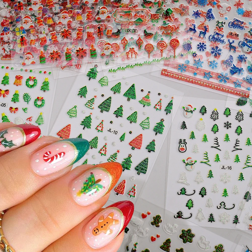 30pcs Snowflake Xmas Tree Glitter Nail Stickers 3D Christmas Elk, Bear, SnowMan, Santa Claus Nail Slider DIY Manicure Decals Dec
30pcs Snowflake Xmas Tree Glitter Nail Stickers 3D Christmas Elk, Bear, SnowMan, Santa Claus Nail Slider DIY Manicure Decals Dec