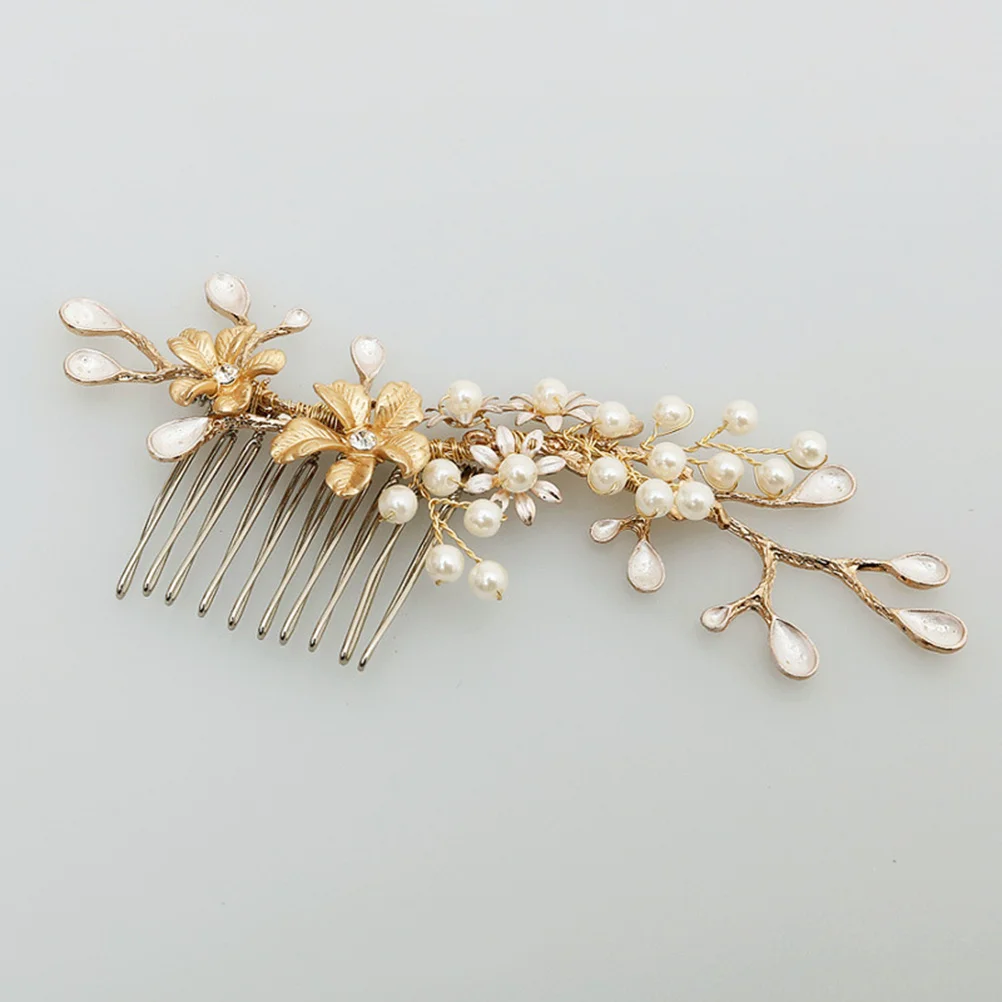 Pearl Hairpin Comb Alloy Polished Surface Flower Design Charming Bridal Hair Clip for Wedding Prom Party Soiree 
Pearl Hairpin Comb Alloy Polished Surface Flower Design Charming Bridal Hair Clip for Wedding Prom Party Soiree