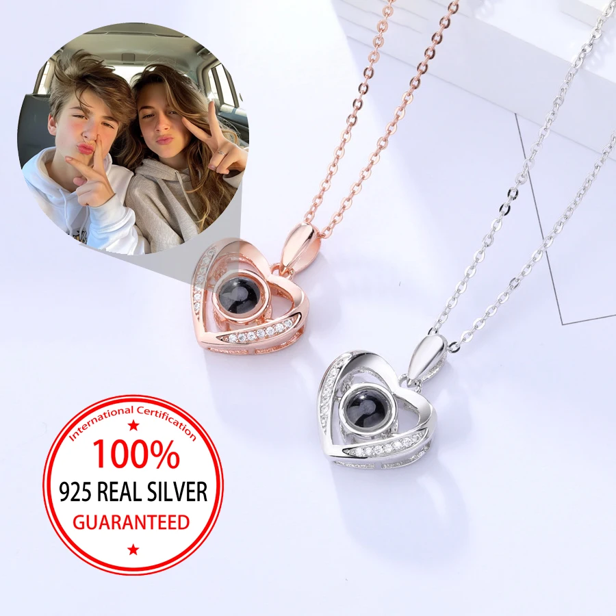 S925 Серебряное индивидуальное цветное фотопроекционное ожерелье в форме сердца, подарок на день Святого Валентина для женщин, изысканная мода
S925 Серебряное индивидуальное цветное фотопроекционное ожерелье в форме сердца, подарок на день Святого Валентина для женщин, изысканная мода