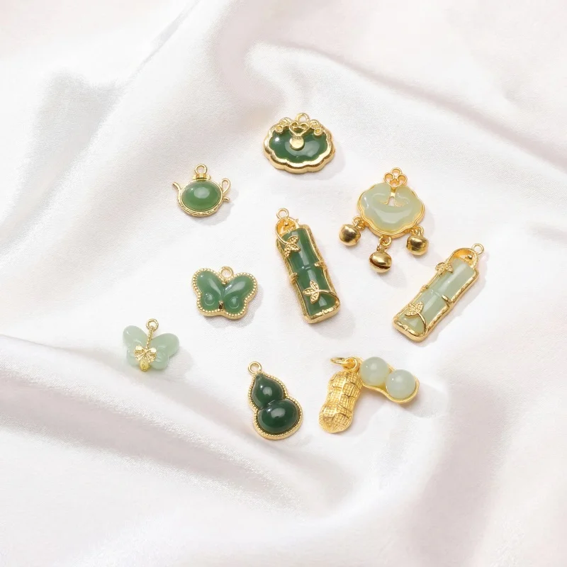 2pcs Alloy Imitation Jade Glass Pendants 19x34mm Hole 1.5mm DIY Jewelry Making Supplies for Bracelets Necklaces Crafts
2pcs Alloy Imitation Jade Glass Pendants 19x34mm Hole 1.5mm DIY Jewelry Making Supplies for Bracelets Necklaces Crafts