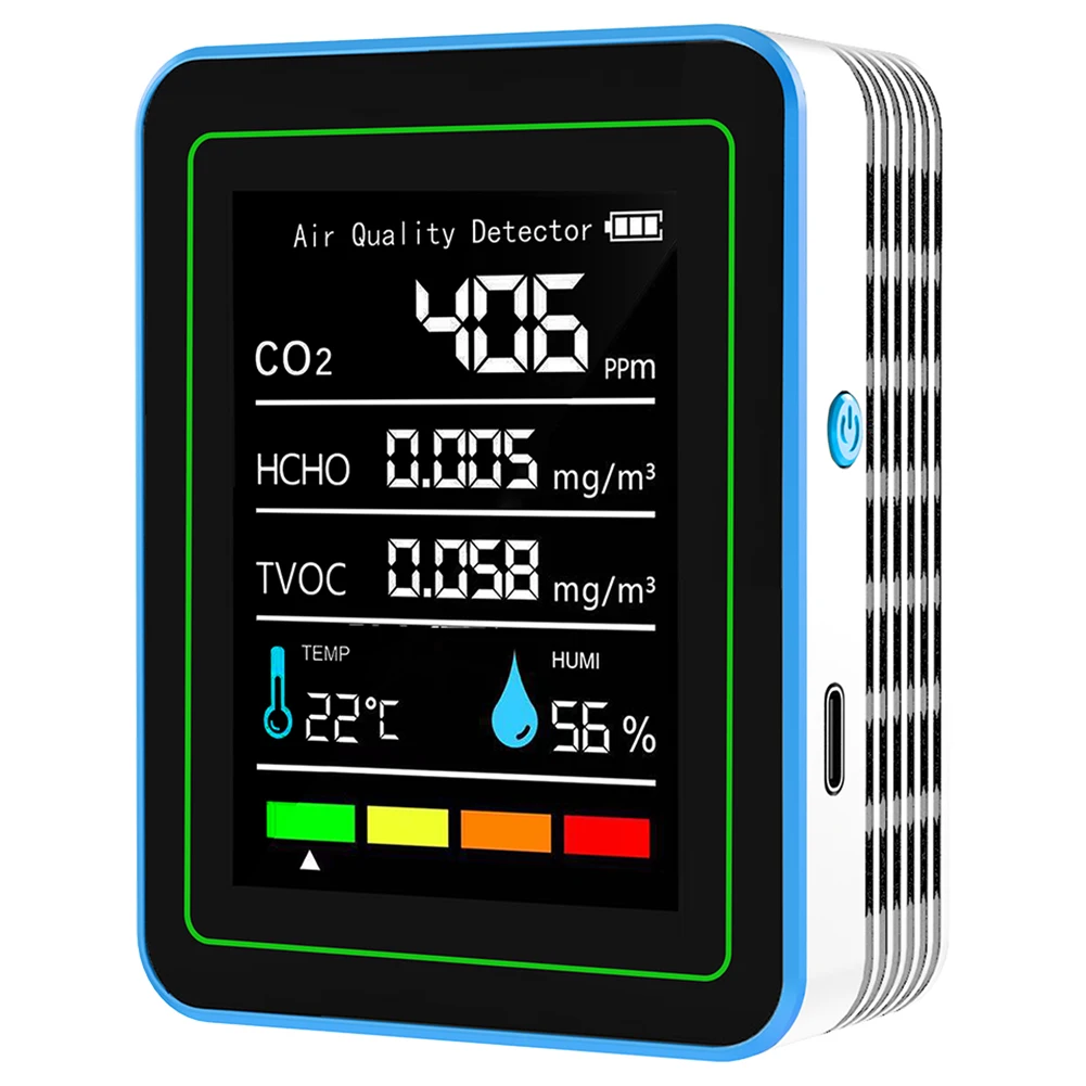 5-in-1 Air Quality Monitor Air Quality Detector USB Charging Indoor Air Quality Meter Air Quality Tester for Home Office School
5-in-1 Air Quality Monitor Air Quality Detector USB Charging Indoor Air Quality Meter Air Quality Tester for Home Office School