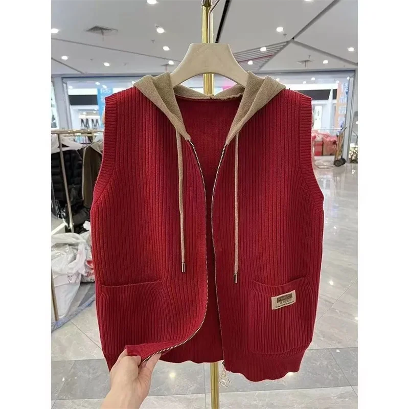 Middle Aged Mom's Fashion Zipper Vest Tops Spring Autumn Women Large Size 5XL Waistcoat Coat Korean Female Hooded Sleeveless
Middle Aged Mom's Fashion Zipper Vest Tops Spring Autumn Women Large Size 5XL Waistcoat Coat Korean Female Hooded Sleeveless