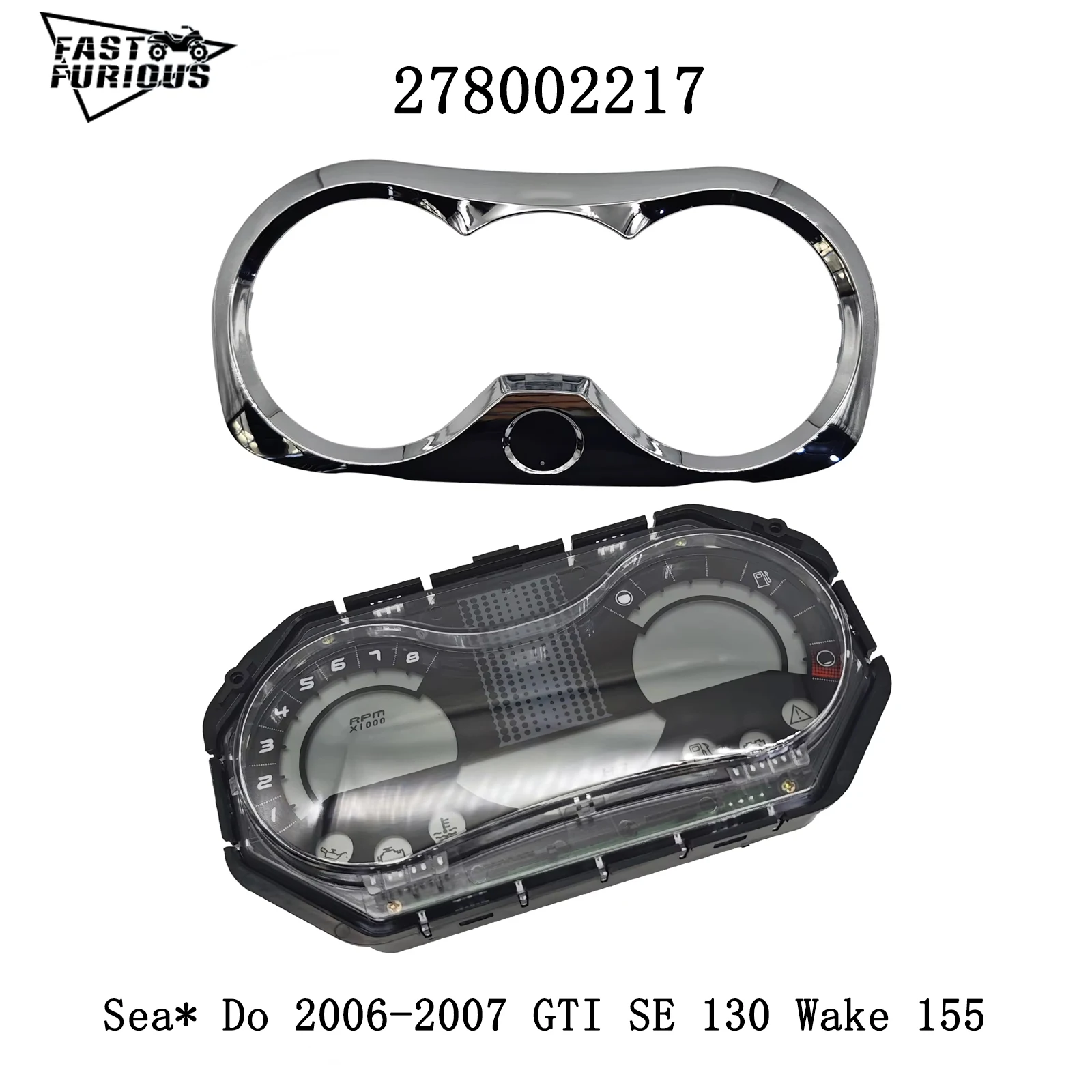 Speedometer Gauge W/Chrome Bezel 278002070 278002217 LCD For sea motorboat GTI Accessories Brand New Gauge Cluster
Speedometer Gauge W/Chrome Bezel 278002070 278002217 LCD For sea motorboat GTI Accessories Brand New Gauge Cluster