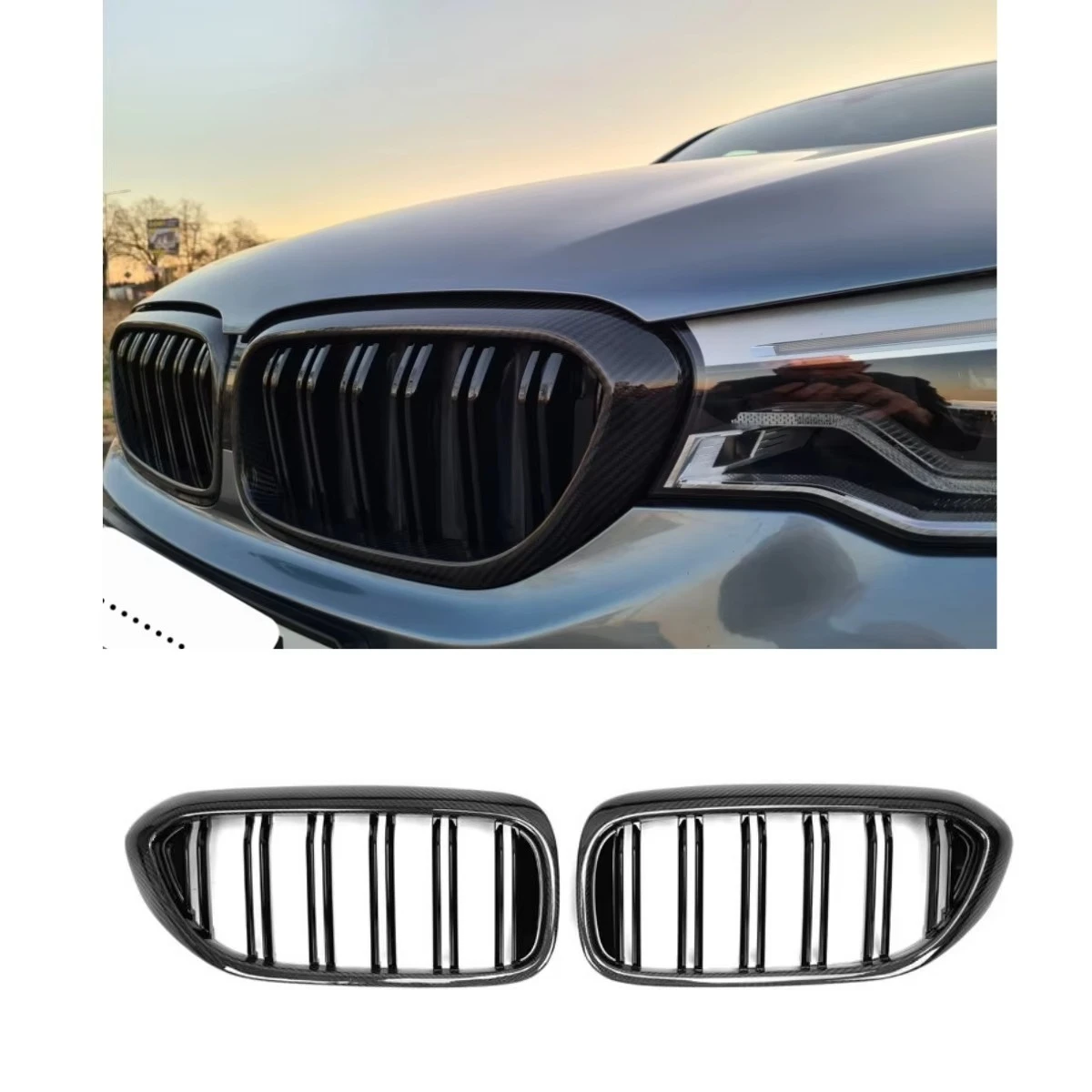 M Style Carbon Fiber Car Front Bumper Grille for 5 Series G30 F90 M5 2018-2020 Double Line Grille Gloss Black Center Grill
M Style Carbon Fiber Car Front Bumper Grille for 5 Series G30 F90 M5 2018-2020 Double Line Grille Gloss Black Center Grill