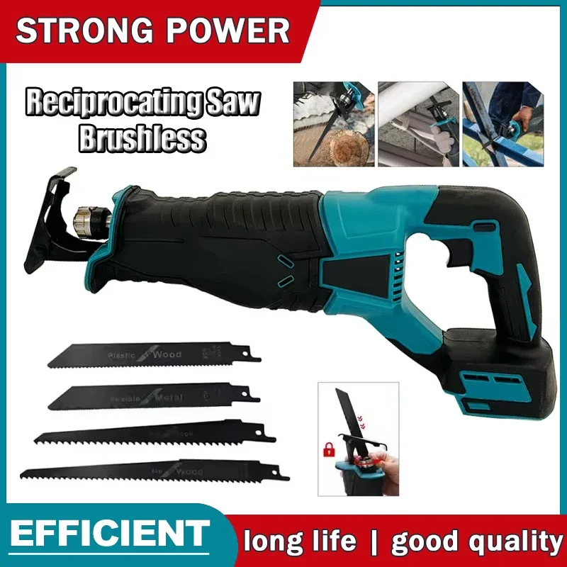 Brushless Reciprocating Saw Reciprocating Saw Portable Cordless Power Tools With 4pcs Saw Blades 20V For Makita 18V Battery
Brushless Reciprocating Saw Reciprocating Saw Portable Cordless Power Tools With 4pcs Saw Blades 20V For Makita 18V Battery