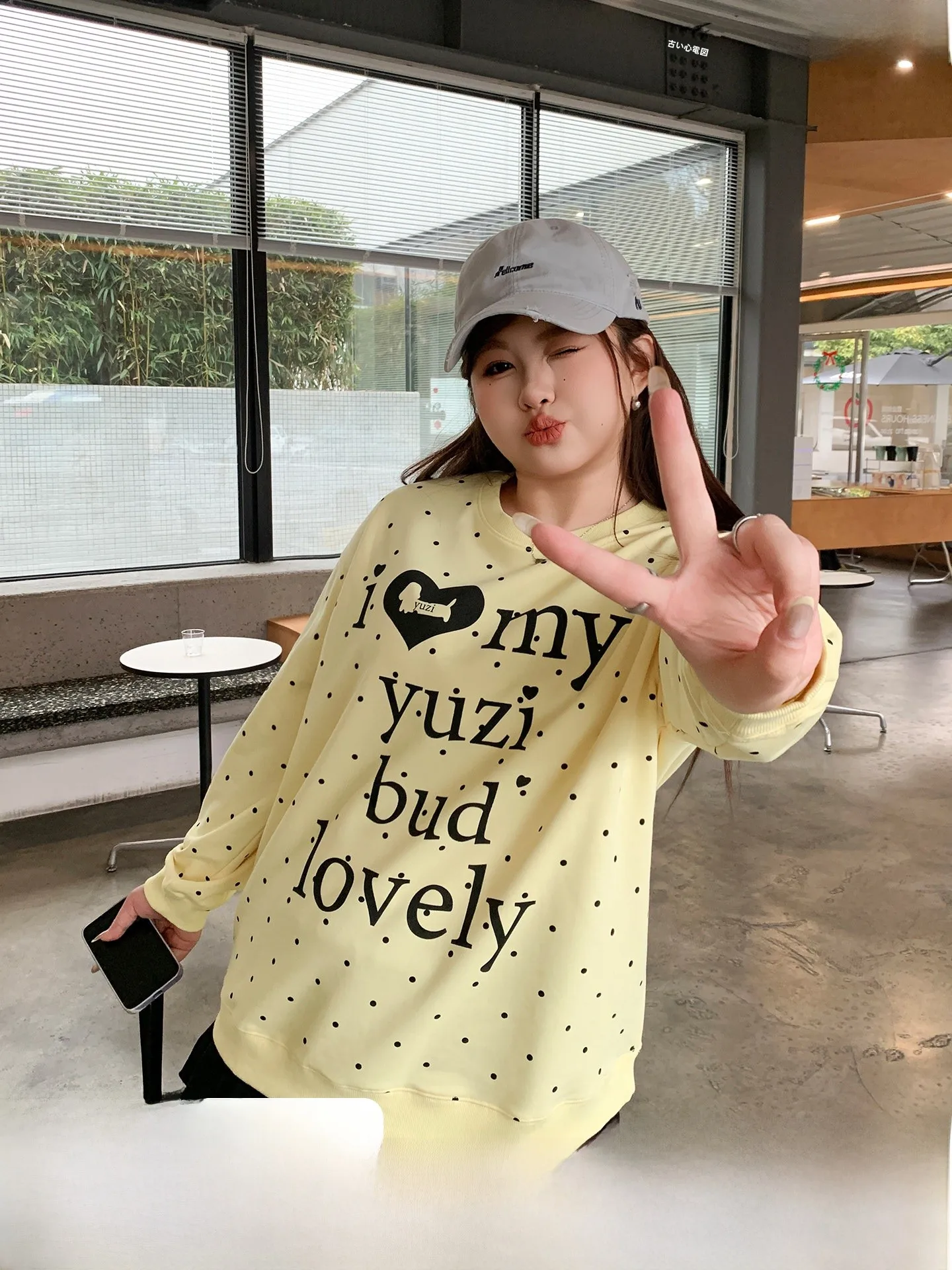 YUZI Sweet Sle round Ne Sweatirt Soft Skin-Friendly Fi Egg Dot Print Loose plus Size Women's T-irt Spring Faion
YUZI Sweet Sle round Ne Sweatirt Soft Skin-Friendly Fi Egg Dot Print Loose plus Size Women's T-irt Spring Faion