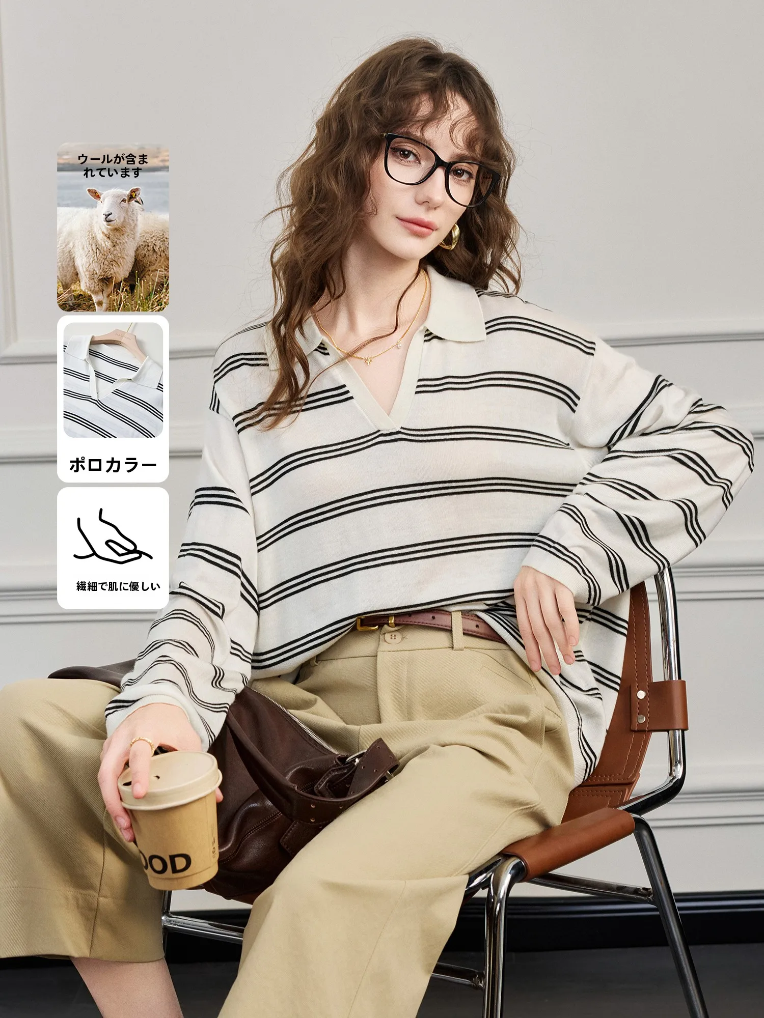 Black White Stripes Knitted Loose Spring Top Classic Keyboard Pattern Women's Fashion Commute Style Long Sleeve V-Neck
Black White Stripes Knitted Loose Spring Top Classic Keyboard Pattern Women's Fashion Commute Style Long Sleeve V-Neck