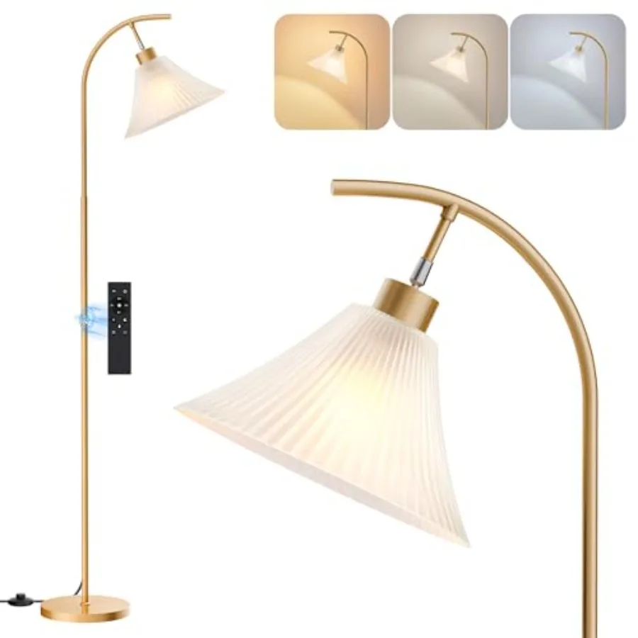 Glass Floor Lamp Dimmable Standing Lamp with Remote Control and 3 Color Temperatures Modern Arc Floor Lamps for Living Room Bed
Glass Floor Lamp Dimmable Standing Lamp with Remote Control and 3 Color Temperatures Modern Arc Floor Lamps for Living Room Bed