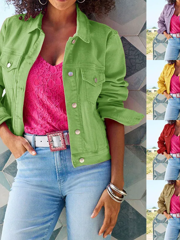 Women's Denim Jacket Commute Style Slim Fit Long Sleeve Bright Surface Treatment Cross-Border Summer New Arrival
Women's Denim Jacket Commute Style Slim Fit Long Sleeve Bright Surface Treatment Cross-Border Summer New Arrival