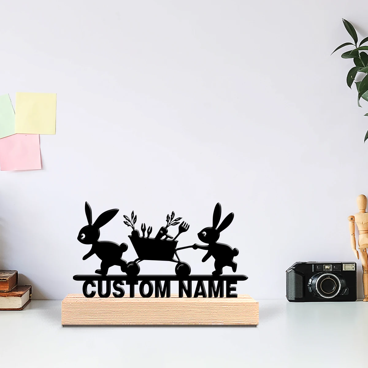 1pc Abstract The rabbit transports goods Customized Text Iron Statue Tin Ornament Metal Sculpture With Wood Base Art Crafts
1pc Abstract The rabbit transports goods Customized Text Iron Statue Tin Ornament Metal Sculpture With Wood Base Art Crafts