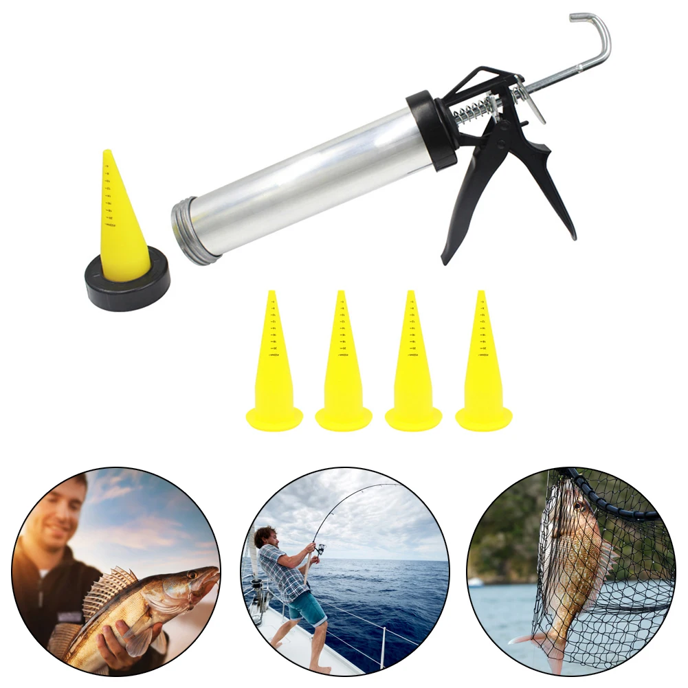 Sausage Bait Ball Making Aluminum Sausage Maker Bait Fishing with 4pcs Silicone Spare Nozzles Fishing Lure Accessories
Sausage Bait Ball Making Aluminum Sausage Maker Bait Fishing with 4pcs Silicone Spare Nozzles Fishing Lure Accessories