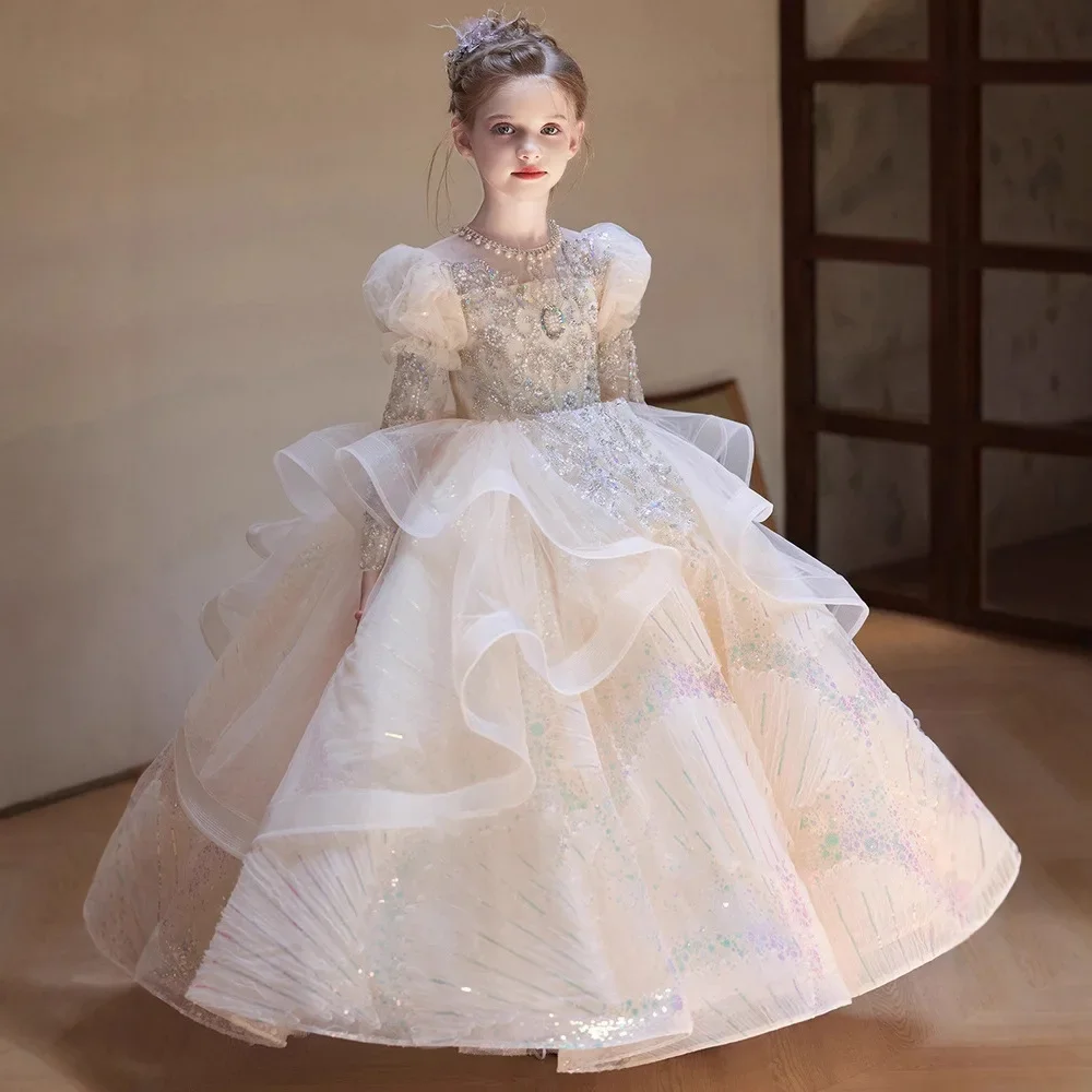 Kids Girls Princess Dress Flower Girl Wedding Party Dress Luxury High End Children Evening Formal Long Sleeve Gown For Baby Girl
Kids Girls Princess Dress Flower Girl Wedding Party Dress Luxury High End Children Evening Formal Long Sleeve Gown For Baby Girl