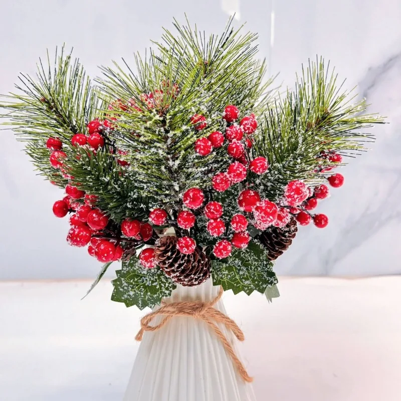 Holiday accessories: Spray snow pine cones, pine needles, red fruit cuttings, DIY bouquet, hemp rope, simulated berry branches
Holiday accessories: Spray snow pine cones, pine needles, red fruit cuttings, DIY bouquet, hemp rope, simulated berry branches