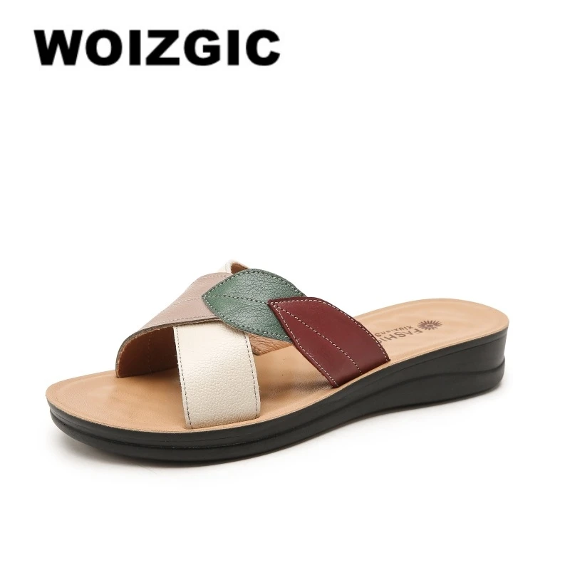 WOIZGIC Women Female Ladies Mother Genuine Leather Shoes Sandals Platform Slipper Summer Cool Beach Soft Slip On Outside
WOIZGIC Women Female Ladies Mother Genuine Leather Shoes Sandals Platform Slipper Summer Cool Beach Soft Slip On Outside