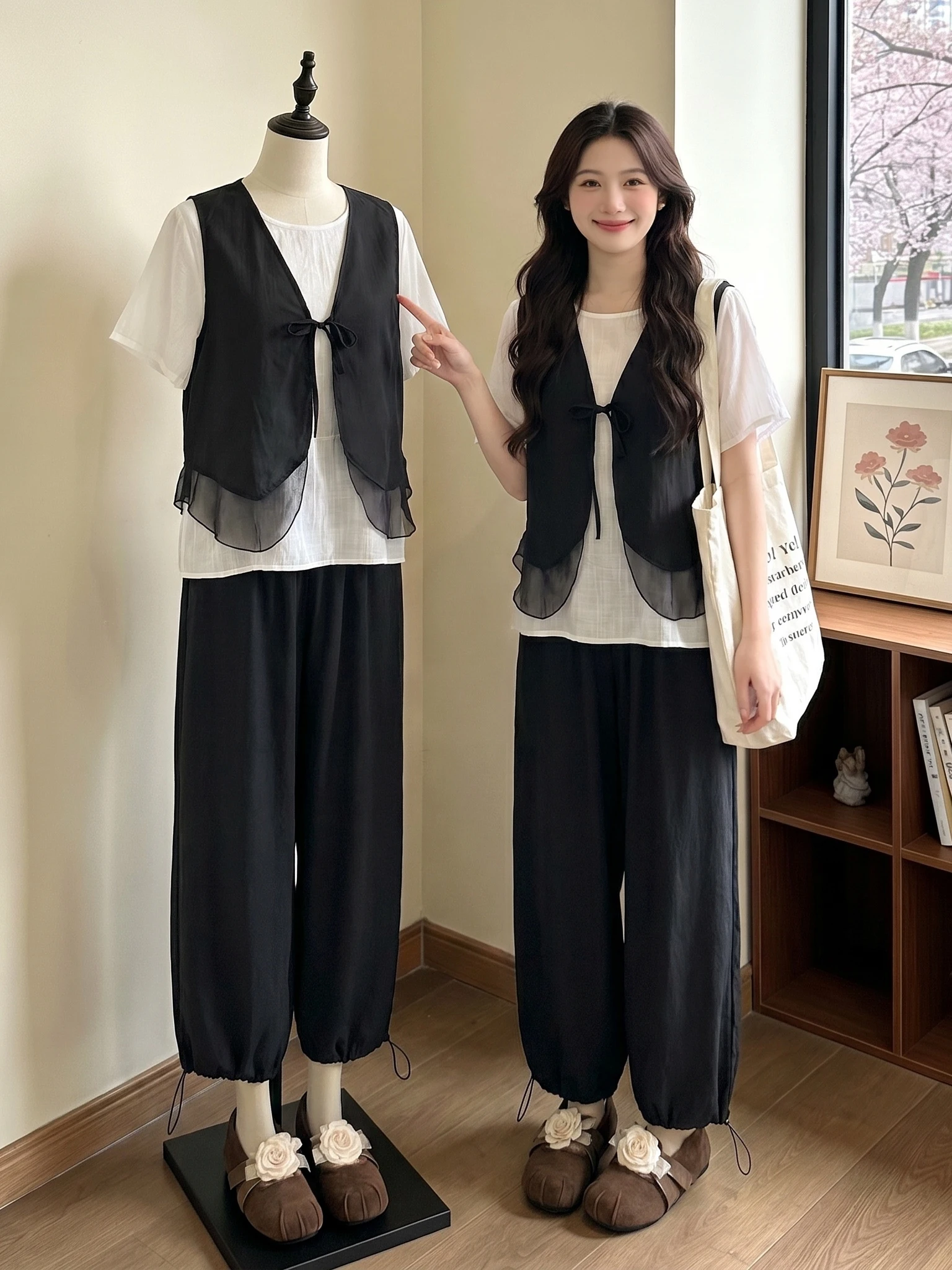 plus Size Women's Fashion Set Summer 2026 Black Vest Short Sleeve Three Piece Suit High Waist Pants Knot Casual Com...
plus Size Women's Fashion Set Summer 2026 Black Vest Short Sleeve Three Piece Suit High Waist Pants Knot Casual Com...
