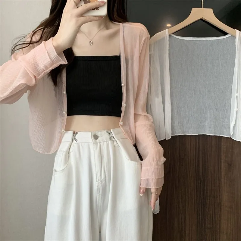 Ice Silk Sun Protection Shawl Cardigan Women's Thin Strap Outerwear Summer Matching with Halter Skirt Trendy Short Sleeve V-Neck
Ice Silk Sun Protection Shawl Cardigan Women's Thin Strap Outerwear Summer Matching with Halter Skirt Trendy Short Sleeve V-Neck