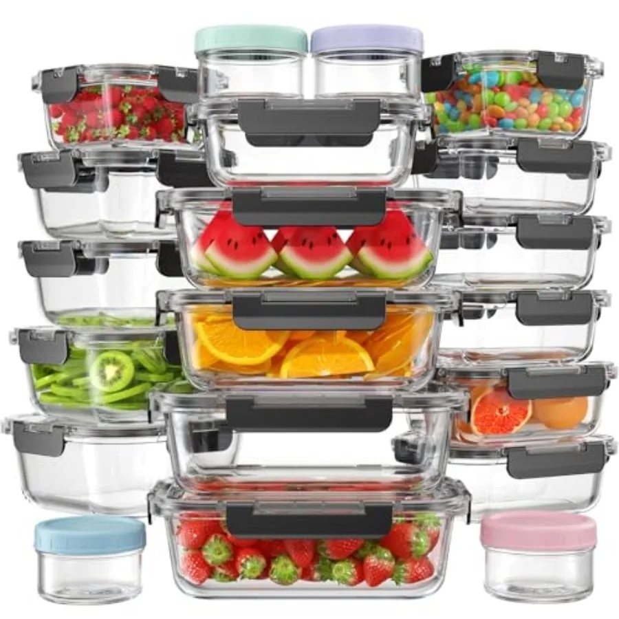 40 PCS Glass Food Storage Containers with Lids 20 Container and 20 Lid Borosilicate Glass Meal Prep Containers for Kitchen Stor
40 PCS Glass Food Storage Containers with Lids 20 Container and 20 Lid Borosilicate Glass Meal Prep Containers for Kitchen Stor