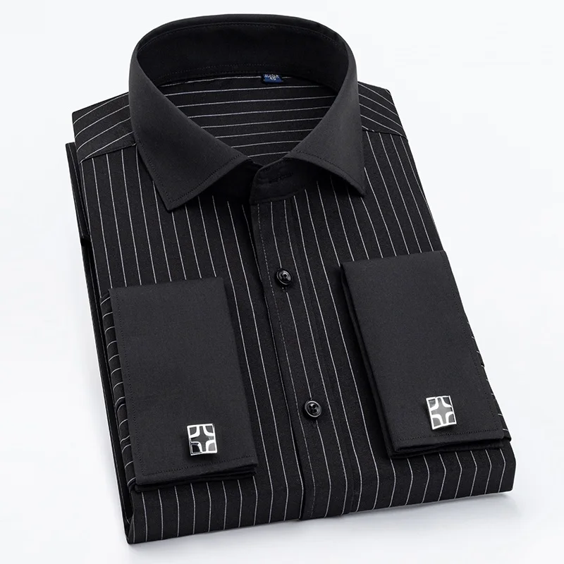 2023 Men's Long-sleeved Business Casual High Quality French Cuff Shirt Korean Man's Formal Striped Wedding Shirts Free Shipping
2023 Men's Long-sleeved Business Casual High Quality French Cuff Shirt Korean Man's Formal Striped Wedding Shirts Free Shipping