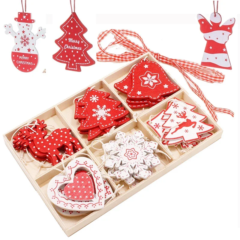 24Pcs/set Wooden Christmas Tree Decorations 6 Designs x 4 Pieces Christmas Pendant with Box DIY Home Christmas Decoration
24Pcs/set Wooden Christmas Tree Decorations 6 Designs x 4 Pieces Christmas Pendant with Box DIY Home Christmas Decoration