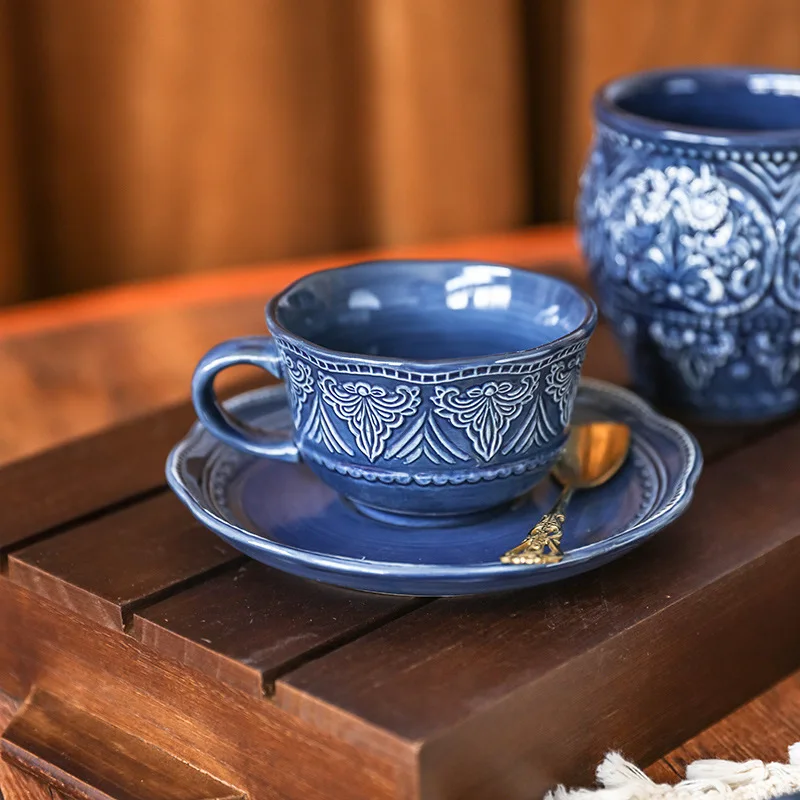 PYH court style retro relief ceramic cup latte premium sense afternoon tea cup saucer set coffee cup
PYH court style retro relief ceramic cup latte premium sense afternoon tea cup saucer set coffee cup