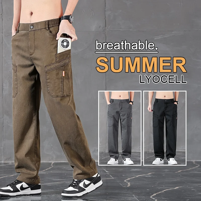 Men's Lyocell Multi Pocket Design Loose Cargo Pants 2025 Summer Autumn Elastic Waist Fashion Casual Long Pants Plus Size 38
Men's Lyocell Multi Pocket Design Loose Cargo Pants 2025 Summer Autumn Elastic Waist Fashion Casual Long Pants Plus Size 38