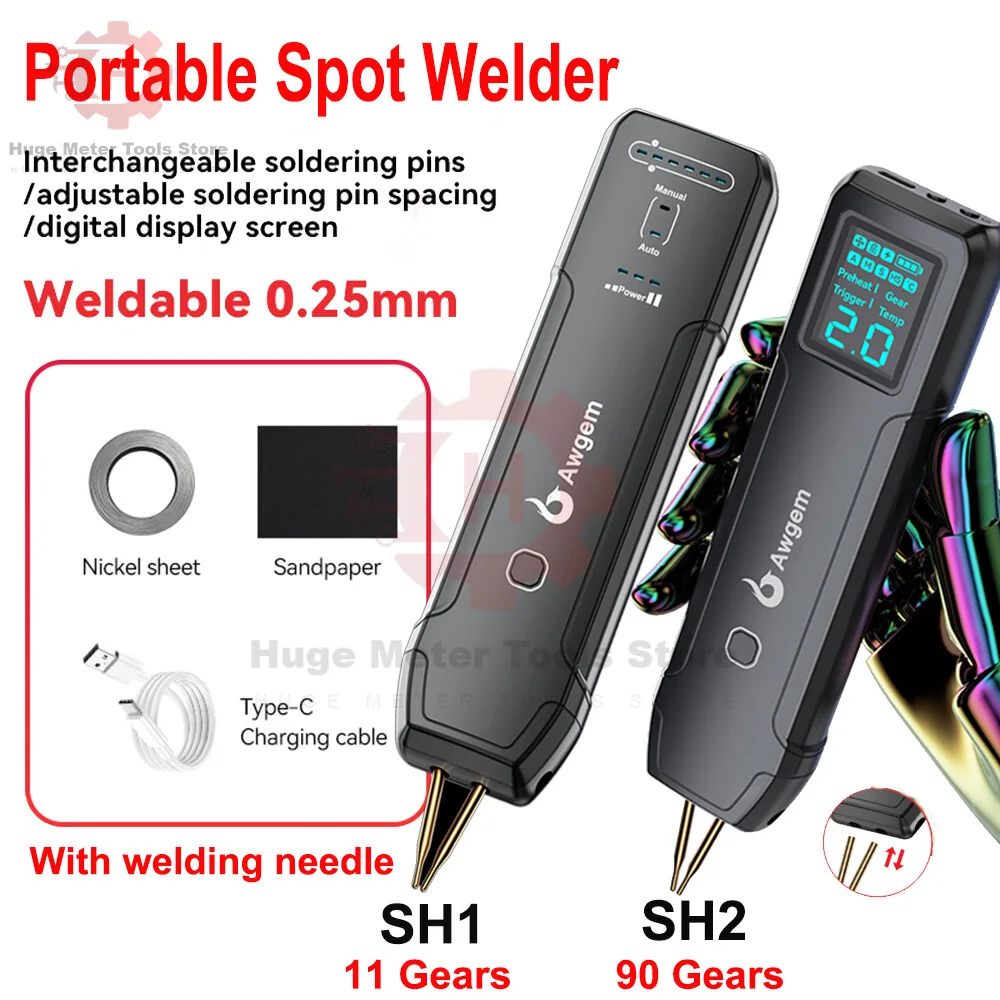 Handheld Spot Welding Machine Portable Spot Welder 90 Gears 11 Gear Adjustable Weldable 0.25mm Nickel Belt 18650 Lithium Battery
Handheld Spot Welding Machine Portable Spot Welder 90 Gears 11 Gear Adjustable Weldable 0.25mm Nickel Belt 18650 Lithium Battery