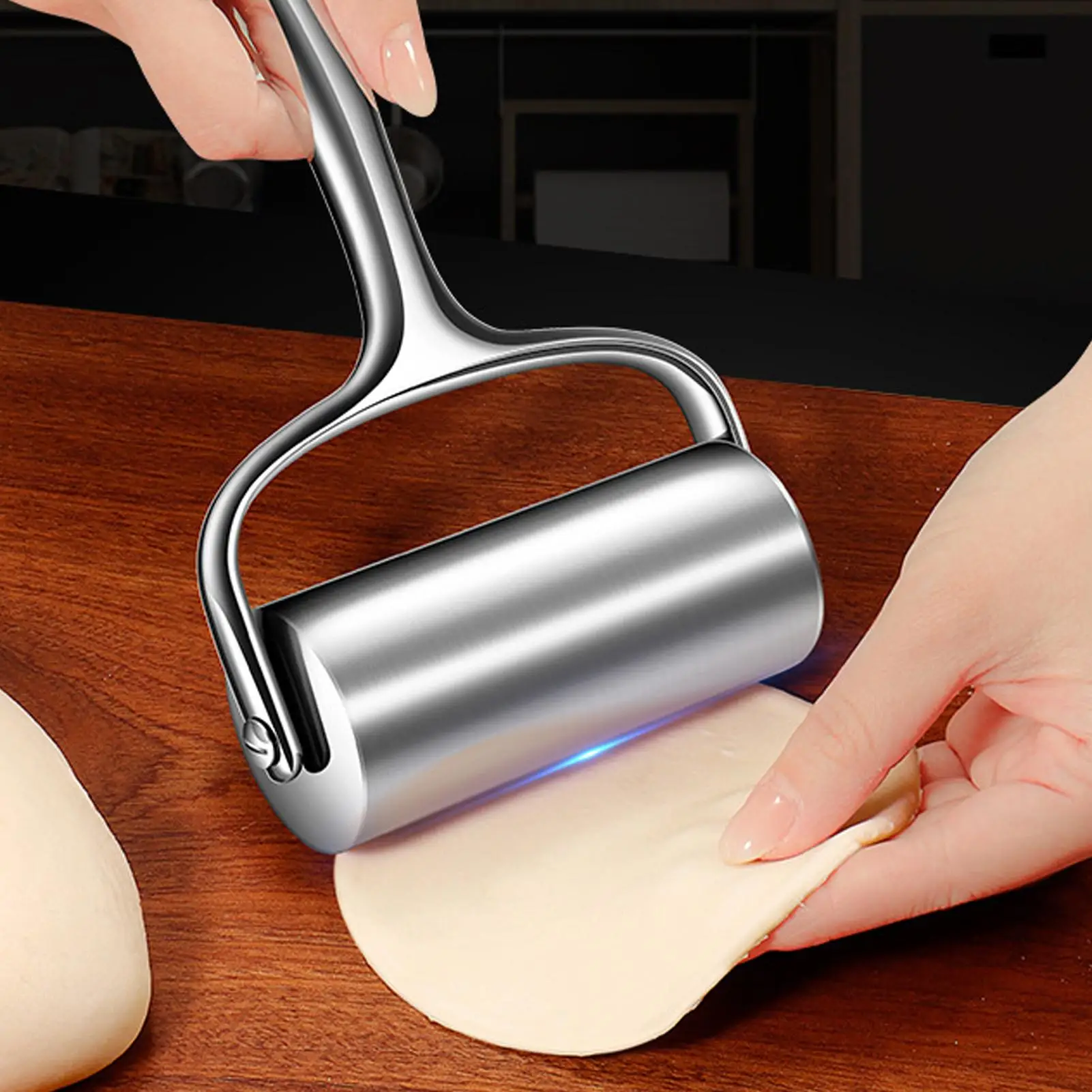 Stainless Steel Rolling Pin Heavy Duty Non Stick Kitchen Utensil Pizza Roller with Ergonomic Handle for Kitchen Pastry Bread
Stainless Steel Rolling Pin Heavy Duty Non Stick Kitchen Utensil Pizza Roller with Ergonomic Handle for Kitchen Pastry Bread