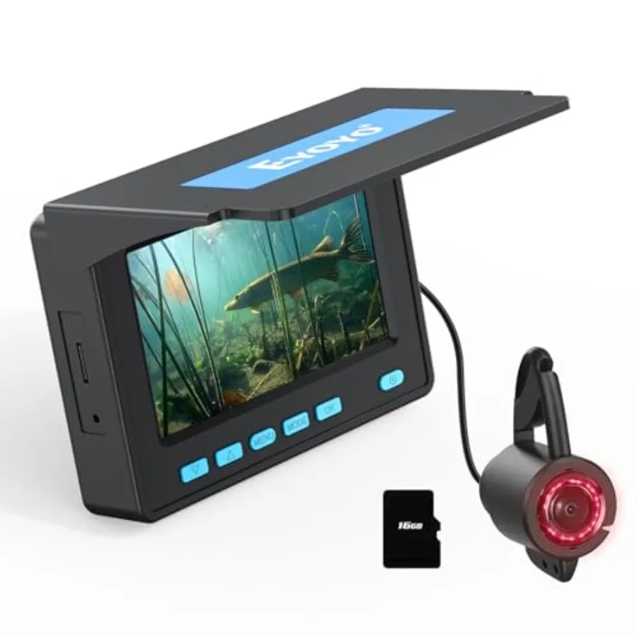 Ice Fishing Camera 4.3-Inch for ice/lake/sea use, ABS plastic body, black, portable DVR with infrared lights, 8-hour battery, t
Ice Fishing Camera 4.3-Inch for ice/lake/sea use, ABS plastic body, black, portable DVR with infrared lights, 8-hour battery, t