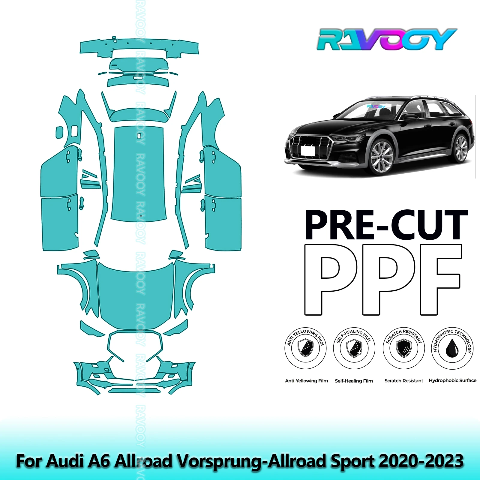 Full Vehicle Clear Bra Precut PPF Paint Protection Film For Audi A6 Allroad Vorsprung-Allroad Sport 2020-2023
Full Vehicle Clear Bra Precut PPF Paint Protection Film For Audi A6 Allroad Vorsprung-Allroad Sport 2020-2023