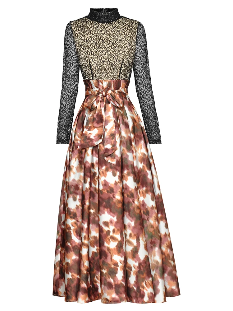Long Dress High Quality Autumn New Women Fashion Casual Party Vintage Elegant Designer Long Sleeves Lace Patchwork Print Dresses
Long Dress High Quality Autumn New Women Fashion Casual Party Vintage Elegant Designer Long Sleeves Lace Patchwork Print Dresses