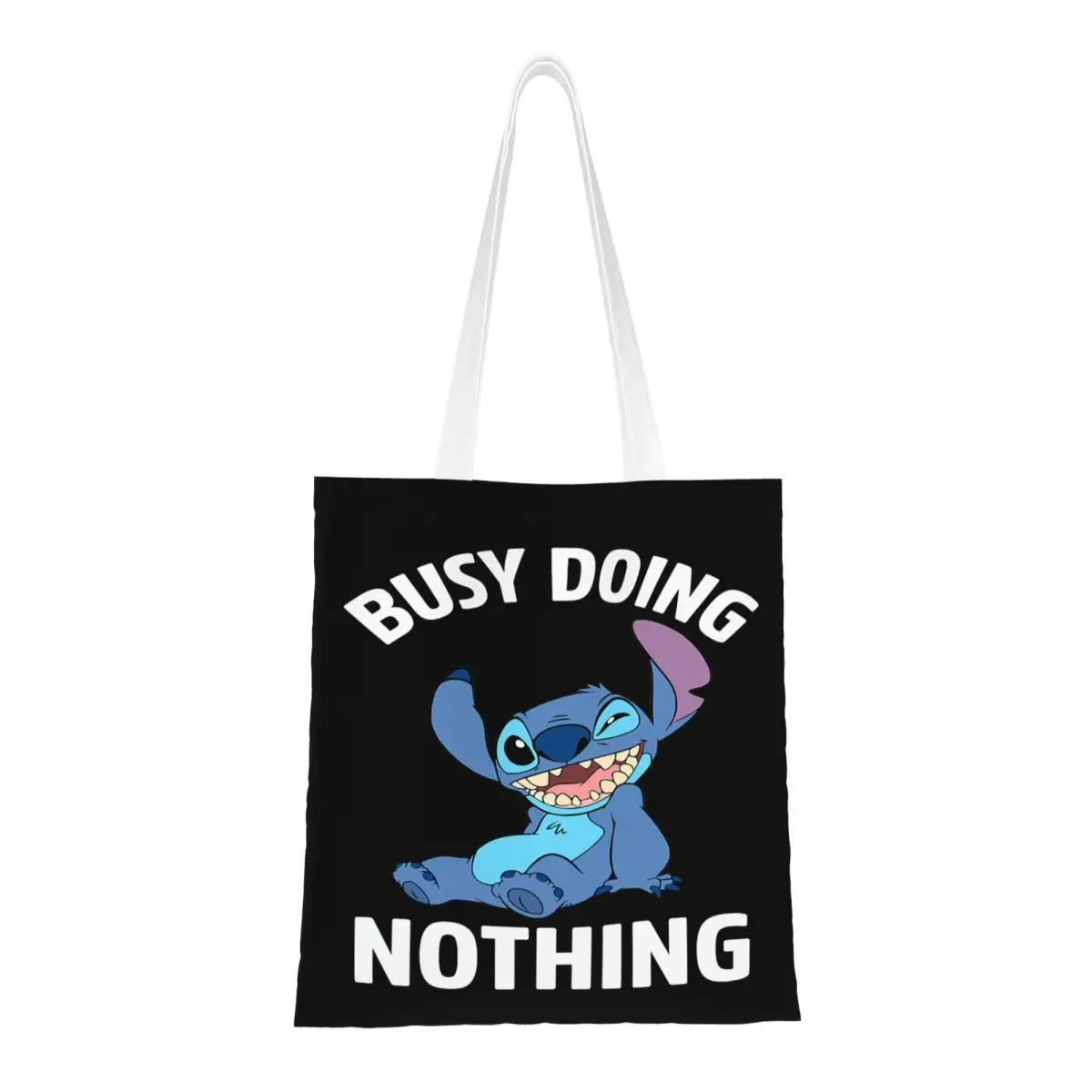 Custom Reusable Stitchs Anime Shopping Bag Women Tote Bag Portable Busy Doing Nothing Grocery Shopper Bags
Custom Reusable Stitchs Anime Shopping Bag Women Tote Bag Portable Busy Doing Nothing Grocery Shopper Bags