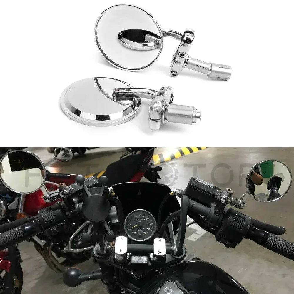 3" Round 7/8" Handle Bar End Rear view Side Mirror For Street Bikes Honda Suzuki Motorcycle Parts
3" Round 7/8" Handle Bar End Rear view Side Mirror For Street Bikes Honda Suzuki Motorcycle Parts